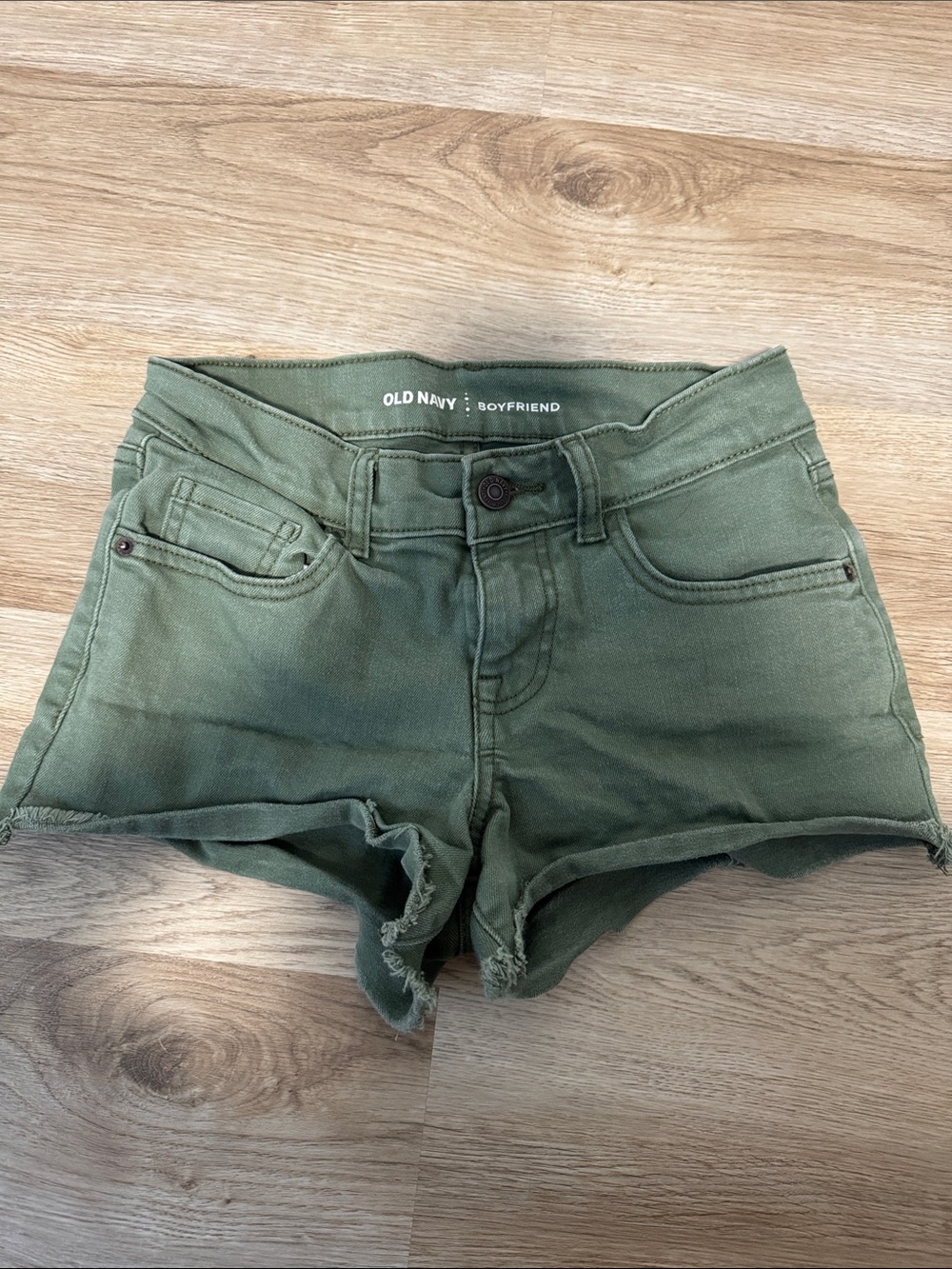 Old Navy Olive Green Boyfriend Denim Shorts